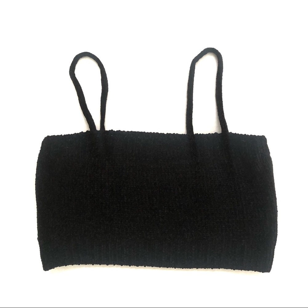 Knitted Crop Top And Shorts Lounge Set Black S - Picture 3 of 11